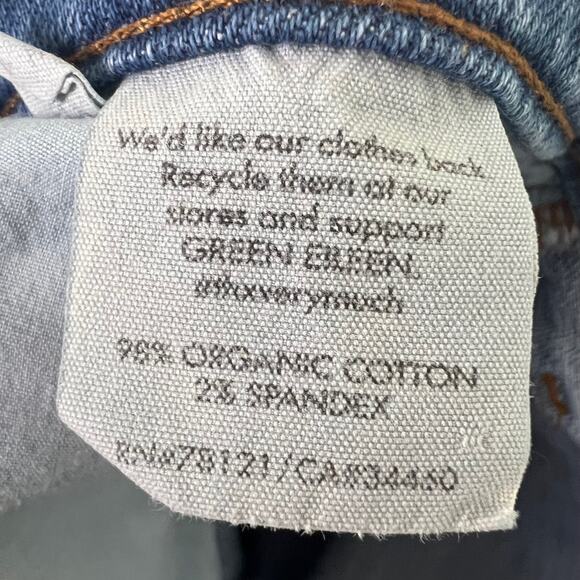 Eileen Fisher Sz 14 Organic Cotton Light Wash Straight Ankle Stretch Denim Jean - Picture 7 of 8